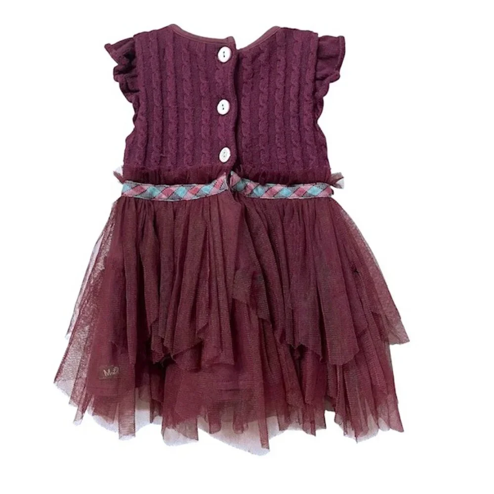 Matilda Jane Purple Tulle Sweater Soiree Dress 6-12 Months